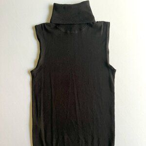 MNG Mango Black Turtleneck Sleeveless Sweater Top Size XXS